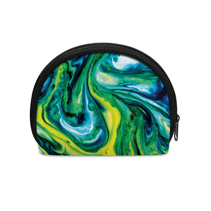 Blue And Green Acid Melt Print Coin Purse