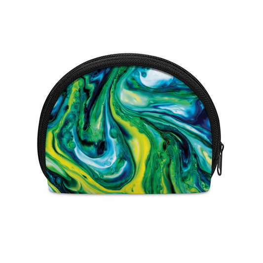 Blue And Green Acid Melt Print Coin Purse