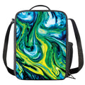 Blue And Green Acid Melt Print Crossbody Lunch Bag