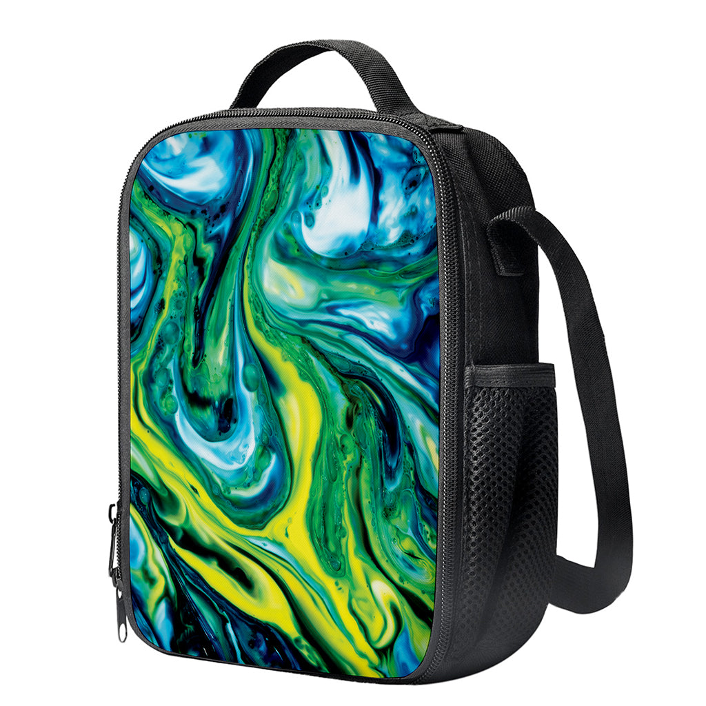 Blue And Green Acid Melt Print Crossbody Lunch Bag