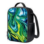 Blue And Green Acid Melt Print Crossbody Lunch Bag