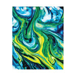 Blue And Green Acid Melt Print Curtain