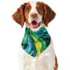 Blue And Green Acid Melt Print Dog Bandana