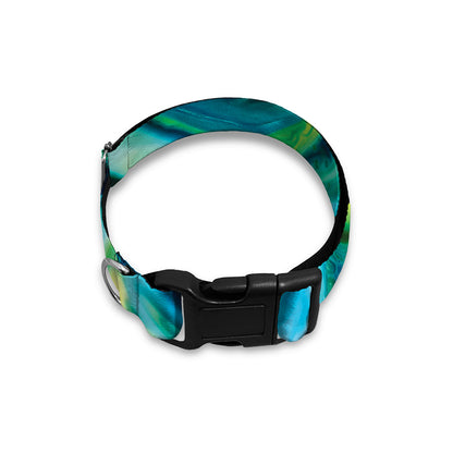 Blue And Green Acid Melt Print Dog Collar