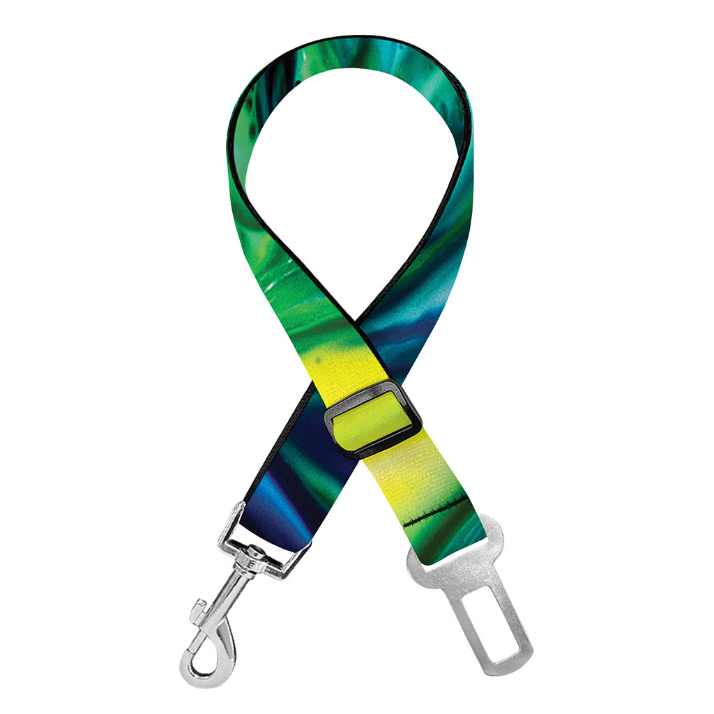 Blue And Green Acid Melt Print Dog Seat Belt