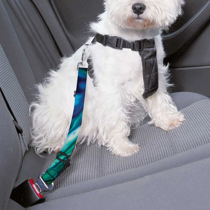 Blue And Green Acid Melt Print Dog Seat Belt
