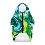Blue And Green Acid Melt Print Dog Zip Up Hoodie