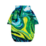 Blue And Green Acid Melt Print Dog Zip Up Hoodie