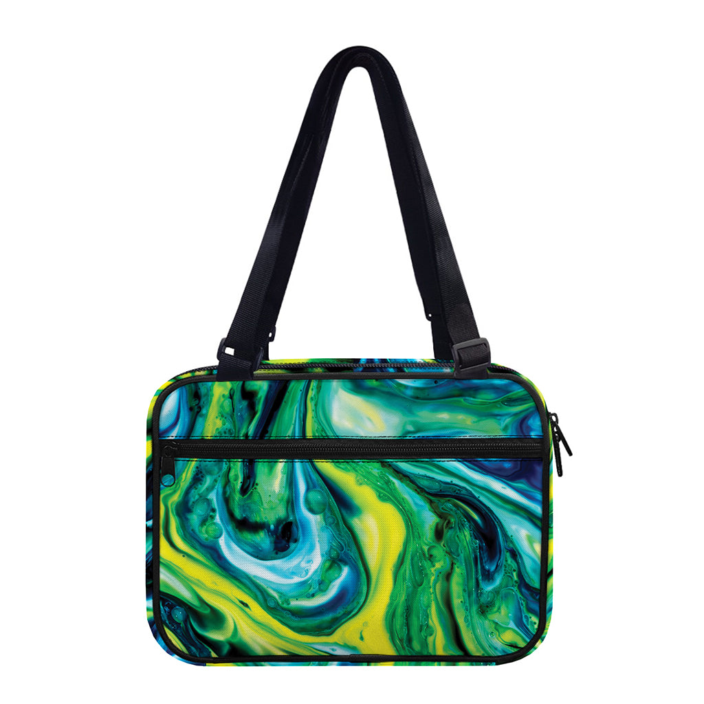 Blue And Green Acid Melt Print Double Strap Bible Bag