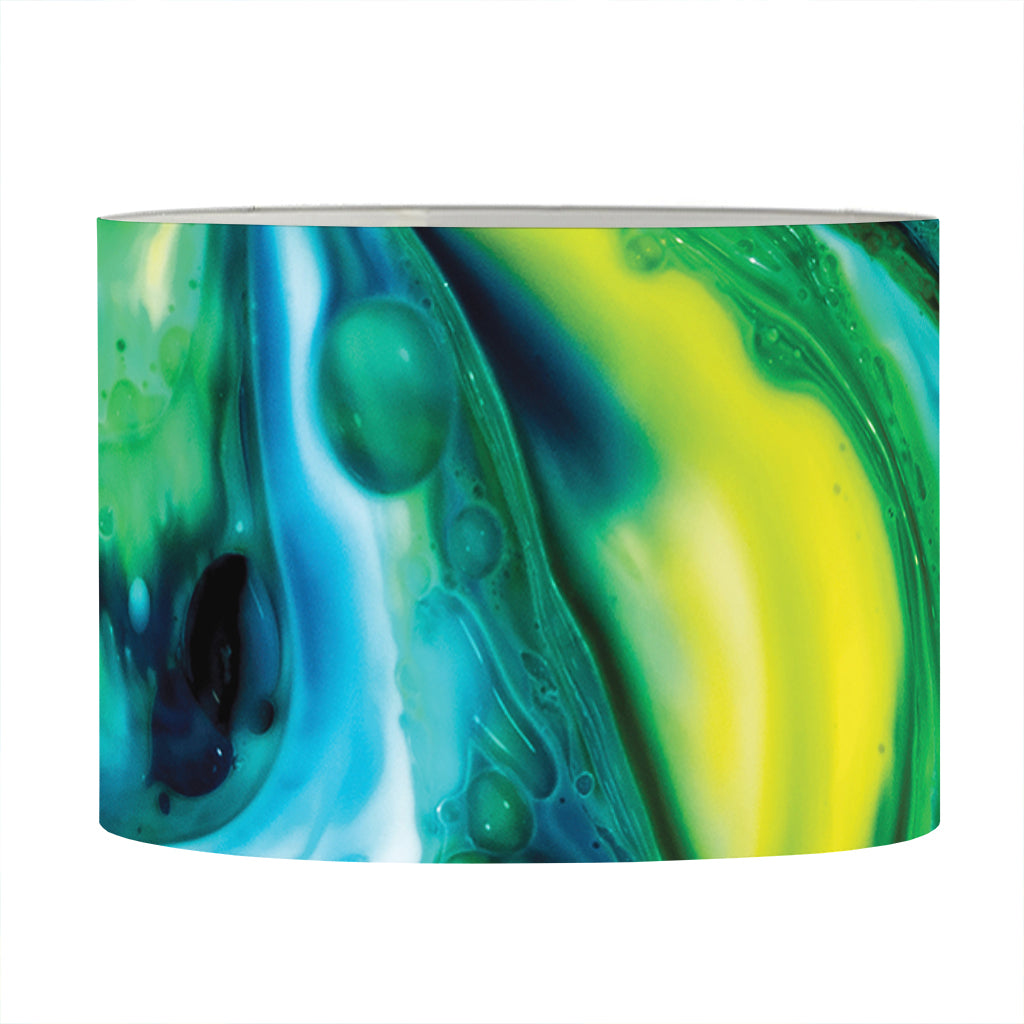 Blue And Green Acid Melt Print Drum Lamp Shade