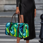 Blue And Green Acid Melt Print Duffle Bag