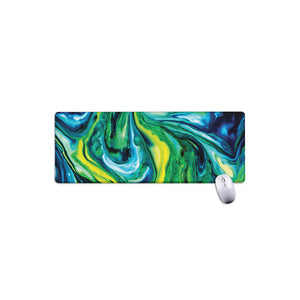 Blue And Green Acid Melt Print Extended Mouse Pad