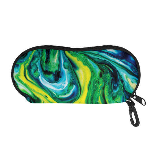 Blue And Green Acid Melt Print Glasses Case