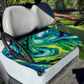 Blue And Green Acid Melt Print Golf Cart Seat Cover