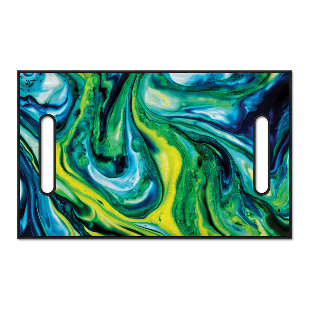 Blue And Green Acid Melt Print Golf Cart Seat Cover