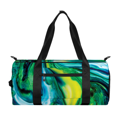 Blue And Green Acid Melt Print Gym Bag