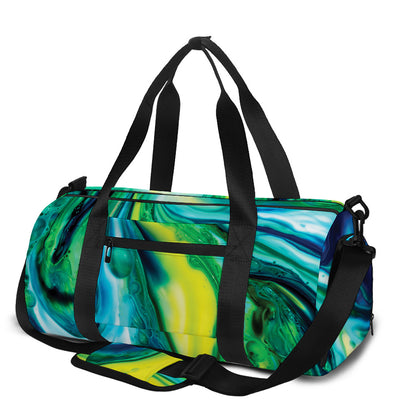 Blue And Green Acid Melt Print Gym Bag