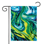 Blue And Green Acid Melt Print House Flag