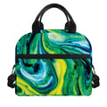 Blue And Green Acid Melt Print Insulated Lunch Bag