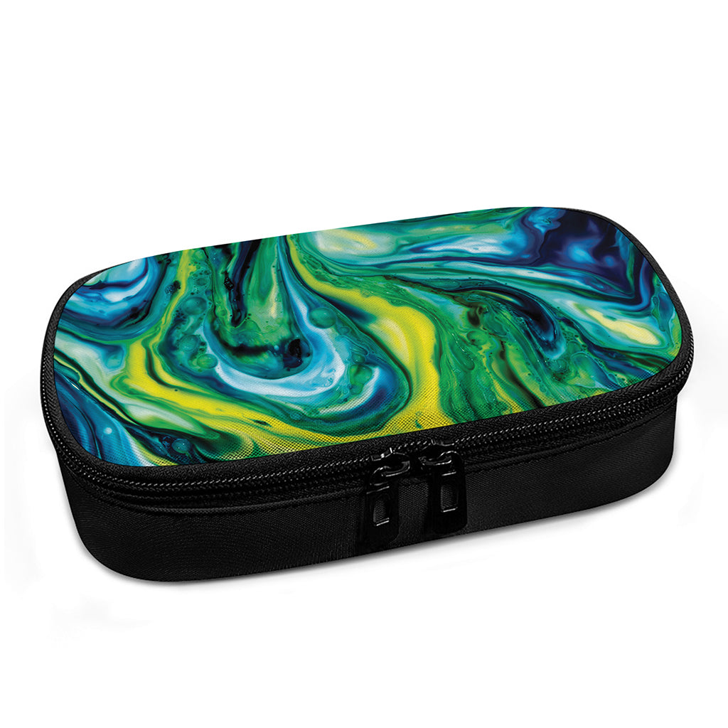 Blue And Green Acid Melt Print Insulin Cooler Travel Case