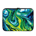 Blue And Green Acid Melt Print Laptop Sleeve