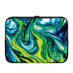 Blue And Green Acid Melt Print Laptop Sleeve