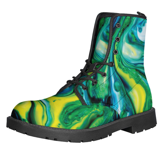Blue And Green Acid Melt Print Backpack