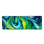 Blue And Green Acid Melt Print Long Kitchen Mat