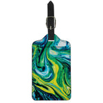 Blue And Green Acid Melt Print Luggage Tag