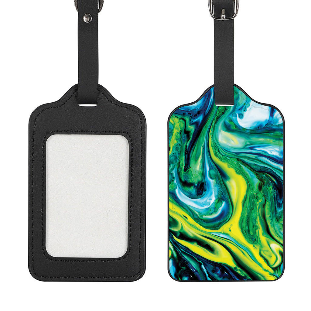 Blue And Green Acid Melt Print Luggage Tag
