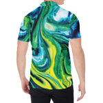 Blue And Green Acid Melt Print Men's Shirt