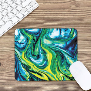 Blue And Green Acid Melt Print Mouse Pad