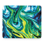 Blue And Green Acid Melt Print Mouse Pad