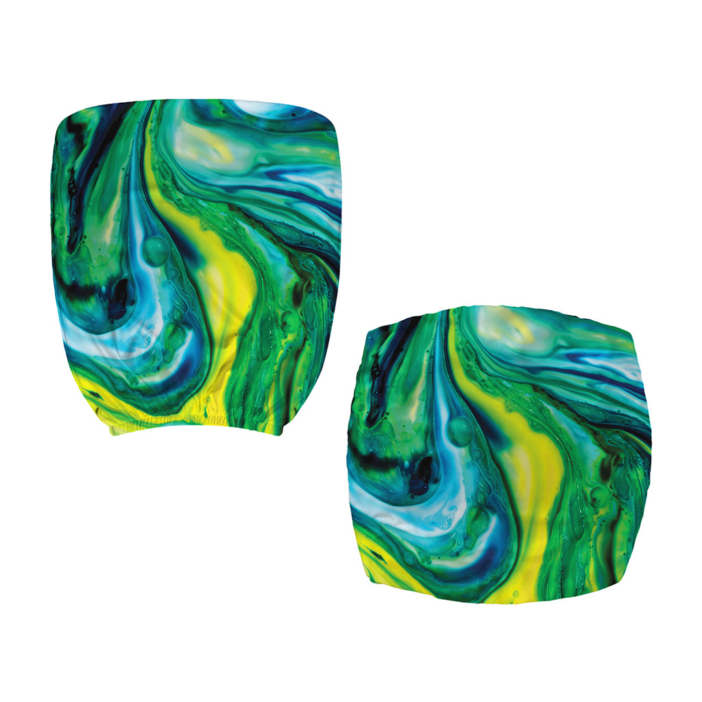 Blue And Green Acid Melt Print Office Chair Cover