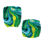Blue And Green Acid Melt Print Office Chair Cover