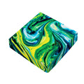 Blue And Green Acid Melt Print Outdoor Seat Cushion Cover