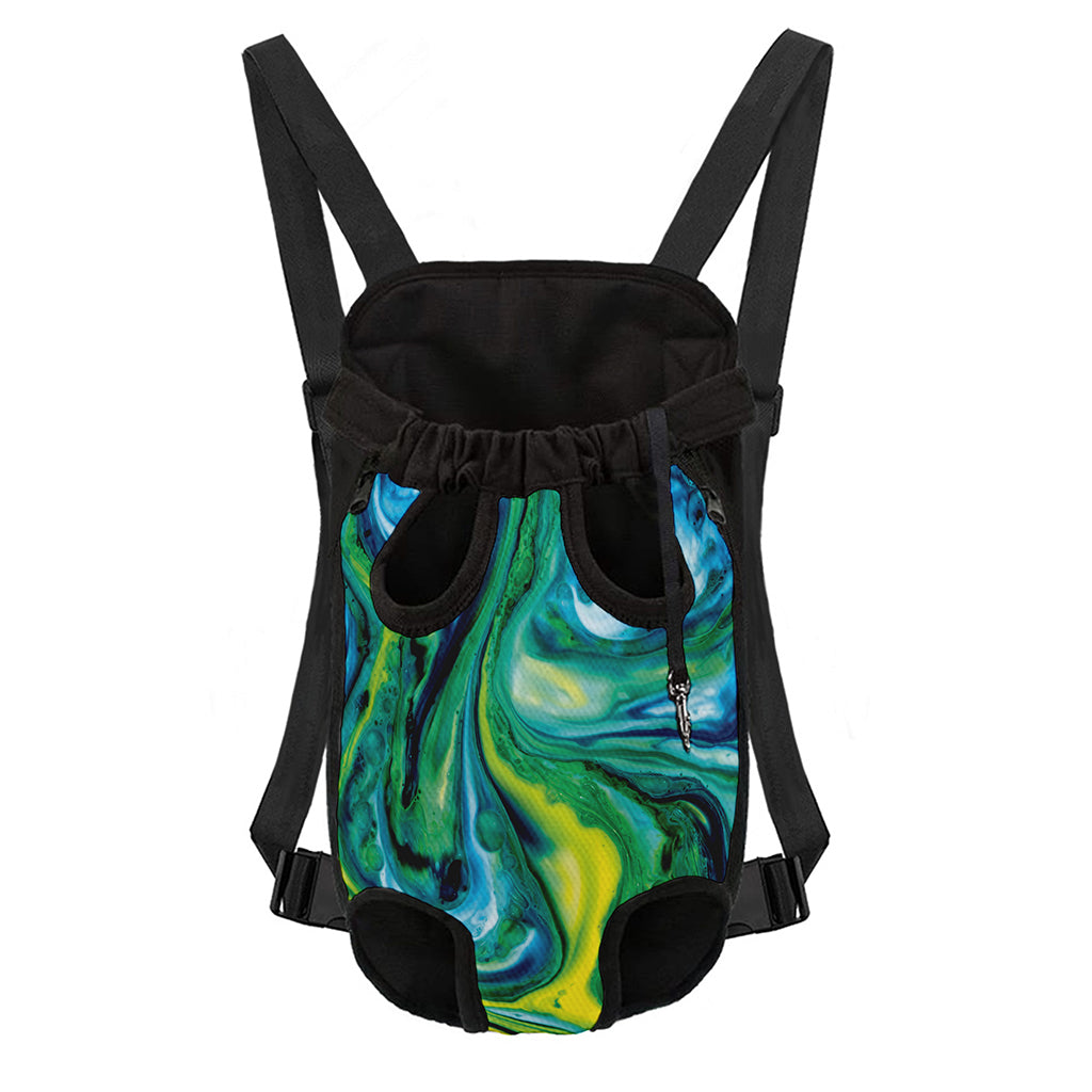 Blue And Green Acid Melt Print Pet Carrier Backpack