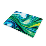 Blue And Green Acid Melt Print Pet Cooling Mat Cover