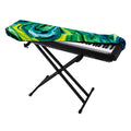 Blue And Green Acid Melt Print Piano Keyboard Cover