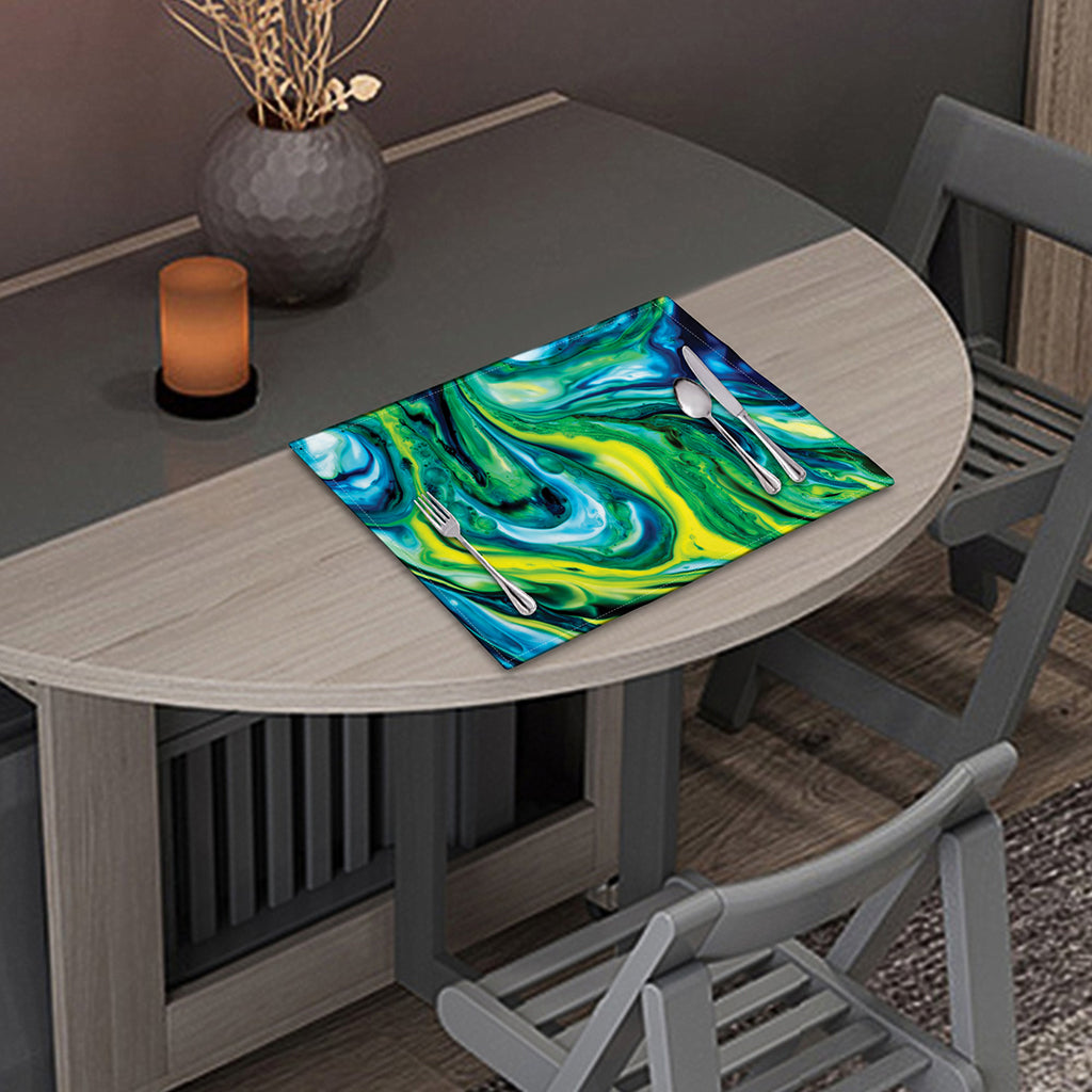 Blue And Green Acid Melt Print Placemat