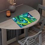 Blue And Green Acid Melt Print Placemat
