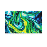 Blue And Green Acid Melt Print Polyester Flag
