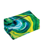 Blue And Green Acid Melt Print Rectangle Tissue Box Cover