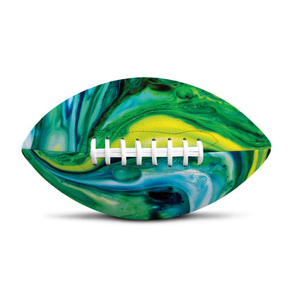 Blue And Green Acid Melt Print Rugby Ball