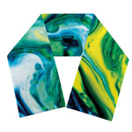 Blue And Green Acid Melt Print Scarf