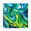 Blue And Green Acid Melt Print Silk Bandana