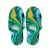 Blue And Green Acid Melt Print Slippers