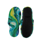 Blue And Green Acid Melt Print Slippers