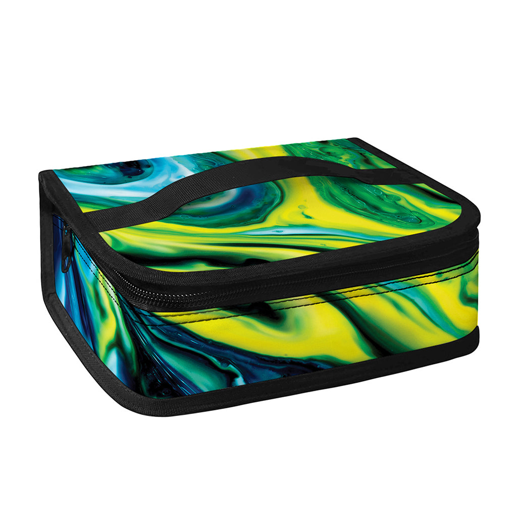 Blue And Green Acid Melt Print Small Lunch Bag