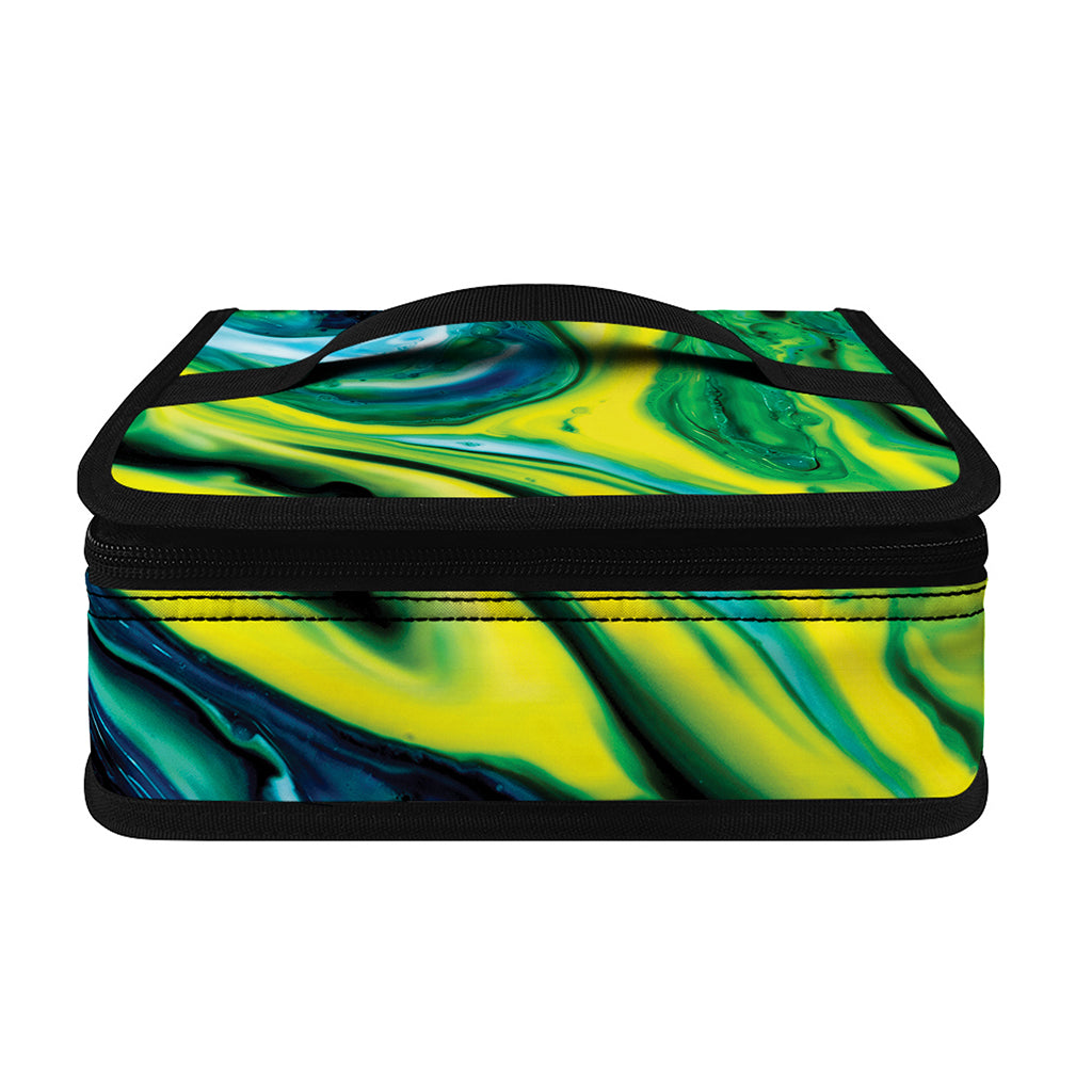 Blue And Green Acid Melt Print Small Lunch Bag